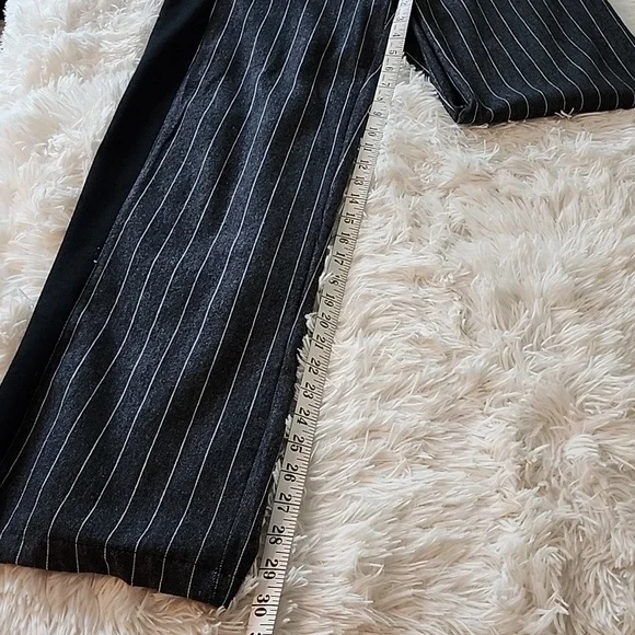 Acqua Limone Striped Black and Gray Women's Pants Made In Italy - Picture 7 of 10